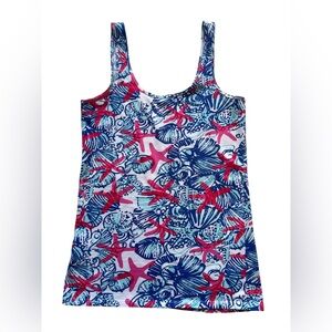 Lilly Pulitzer Tabbie Tank Top She She Shells Women’s Medium Stretch Scoop Neck